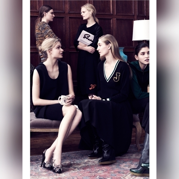 JIL Sander’s Wool Varsity Sweater, Color Red, Size 38 - Picture 4 of 17